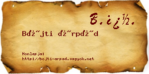 Bőjti Árpád névjegykártya